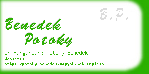 benedek potoky business card